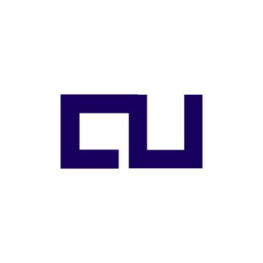cu ilk harfleri küçük harf bağlantılı logo simge vektör