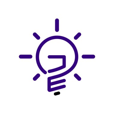 Je yaratıcı ampul Logo vektör öğesi ilk harfi. İlk harf ampul Logo şablonu