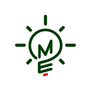 Bana yaratıcı ampul Logo vektör öğesi ile ilk mektup. İlk harf ampul Logo şablonu