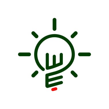 Biz yaratıcı ampul Logo vektör öğesi ile ilk mektup. İlk harf ampul Logo şablonu