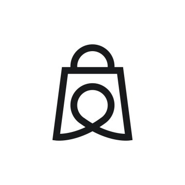 PIN hat sanat simge vektör logolu alışveriş çantası