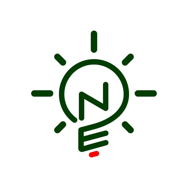 Eerste Brief Met Creatieve Lamp Logo Vectorelement Eerste Brief Lamp — Stockvector