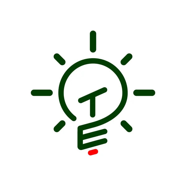 Eerste Brief Met Creatieve Lamp Logo Vectorelement Eerste Brief Lamp — Stockvector
