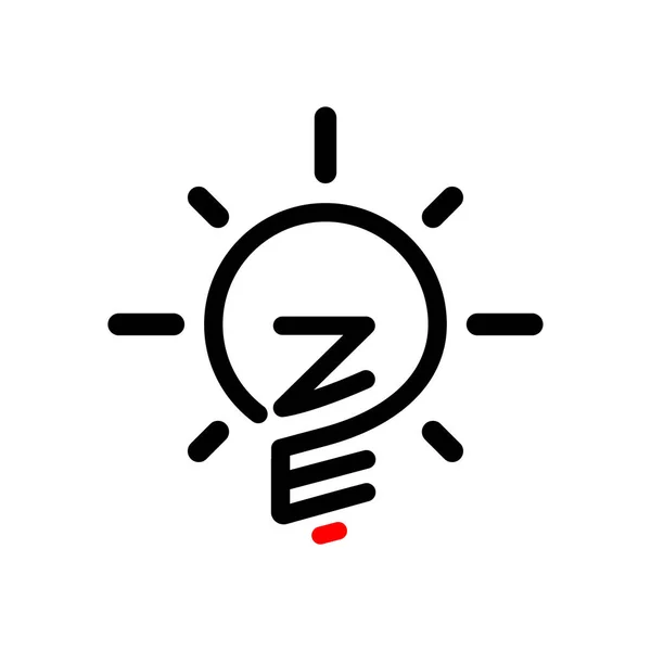 Anfangsbuchstabe Mit Kreativem Glühbirnen Logo Vektorelement Anfangsbuchstabe Birne Logo Vorlage — Stockvektor