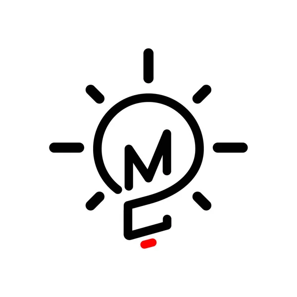 Mc yaratıcı ampul Logo vektör öğesi ilk harfi. İlk harf ampul Logo şablonu