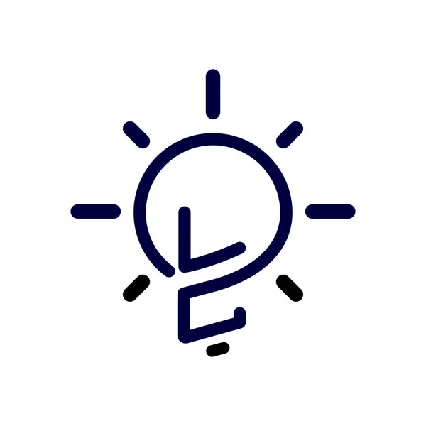 創造的な電球のロゴ ベクター要素に の初期の手紙 頭文字電球のロゴのテンプレート — ストックベクタ