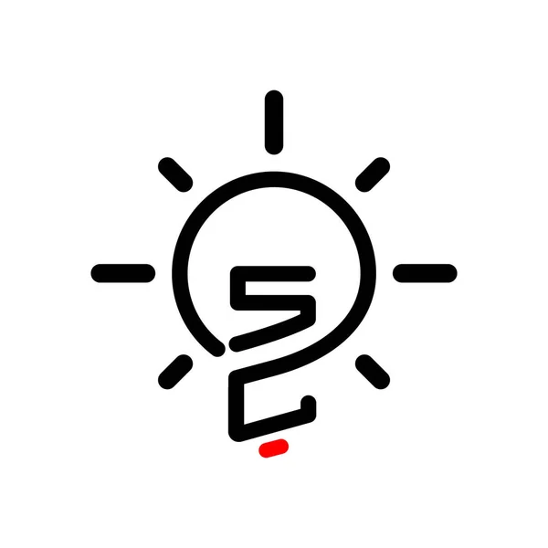 Carta Inicial Con Bombilla Creativa Logo Elemento Vectorial Bombilla Inicial — Vector de stock