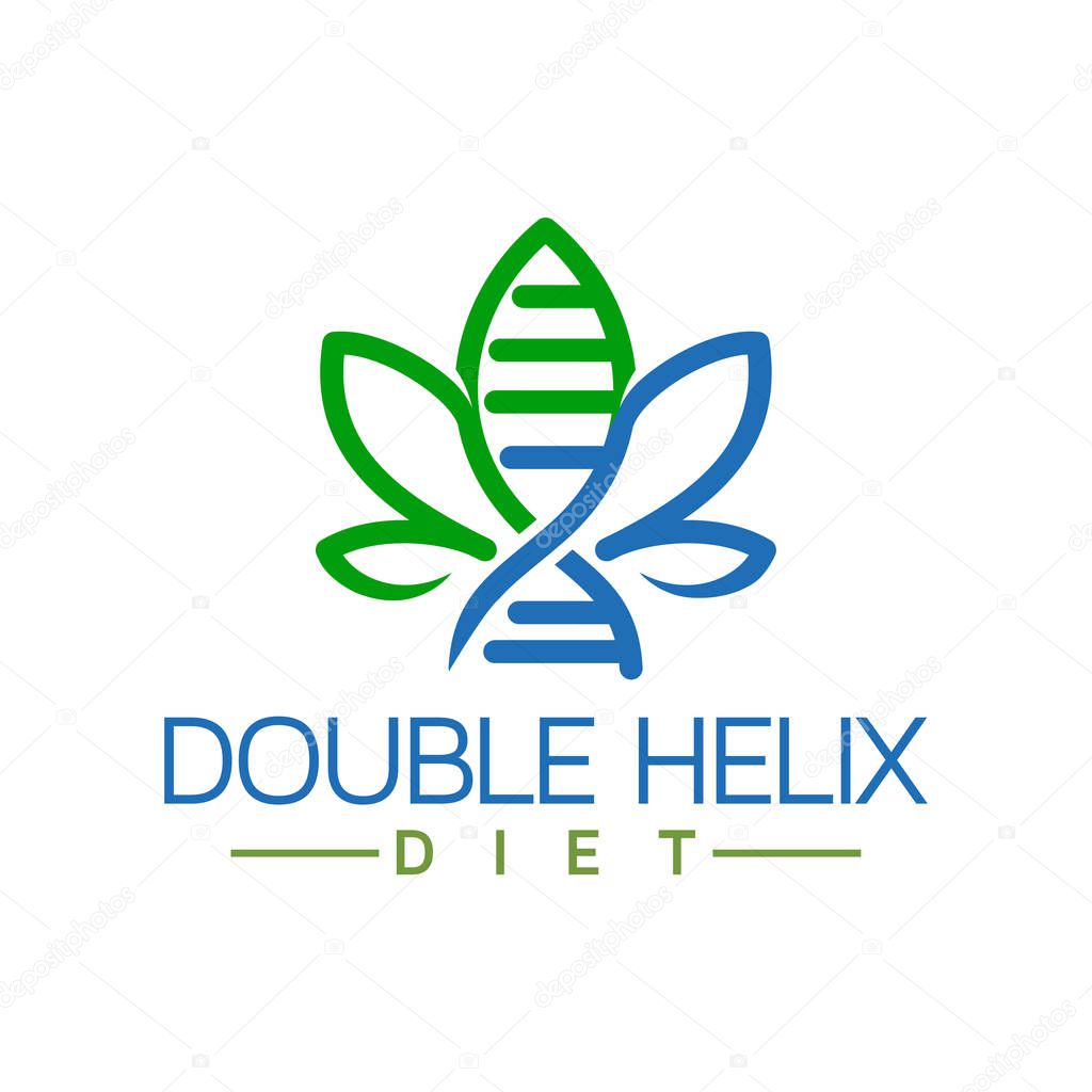 Double Helix dna logo vector template