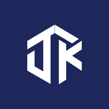 D K ilk mektup altıgen logo vektör