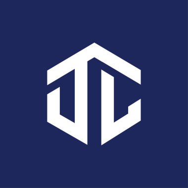 D L ilk mektup altıgen logo vektör