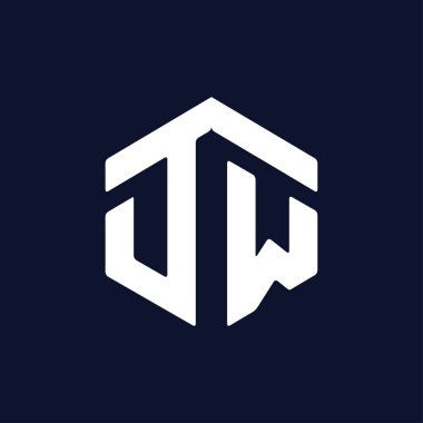 D W ilk mektup altıgen logo vektör