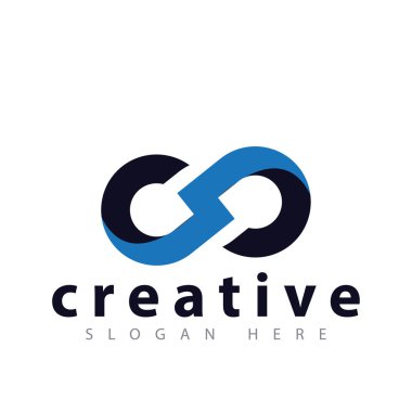 sonsuzluk ile elektrik sembol soyut logo simge vektör