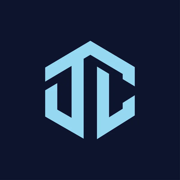 DC ilk mektup altıgen logo vektör