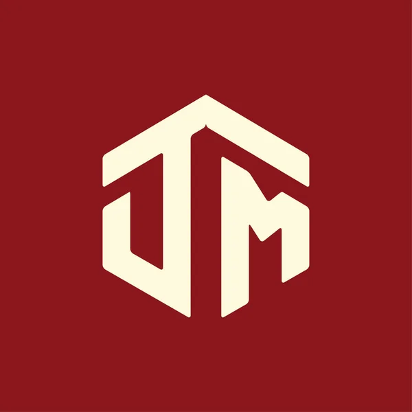 D M ilk harfi altıgen logo vektör