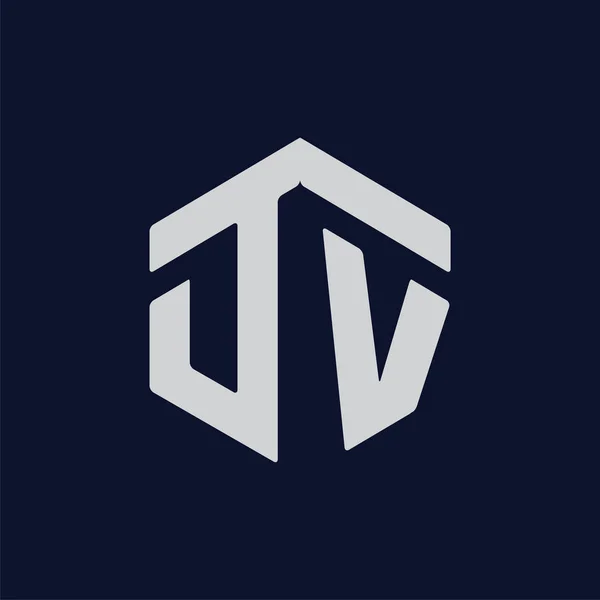 Eerste Brief Zeshoekige Logo Vector — Stockvector