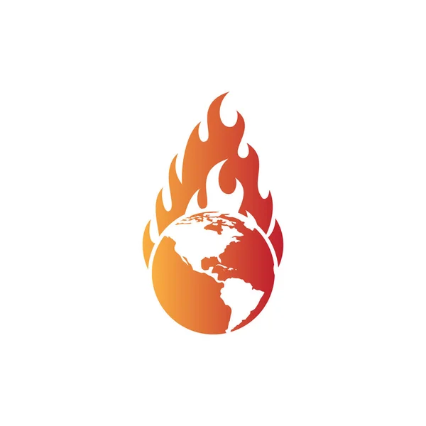 Глобальний Шаблон Піктограми Логотипу Потепління — стоковий вектор