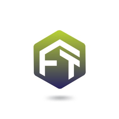 Ft ilk mektup altıgen logo vektör