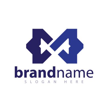 M harfi ile logo şablon kodu