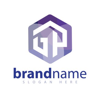 GP ilk mektup altıgen logo vektör şablonu