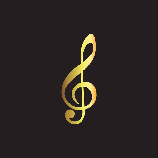 Złota Muzyka Uwaga Logo Wektor — Wektor stockowy