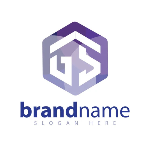 GS ilk mektup altıgen logo vektör şablonu