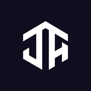 Ja ilk mektup altıgen logo vektör