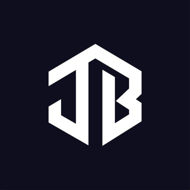 J B ilk mektup altıgen logo vektör