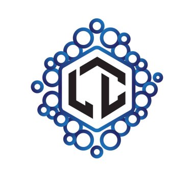 LC ilk mektup altıgen logo vektör
