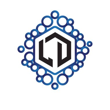 L D ilk mektup altıgen logo vektör