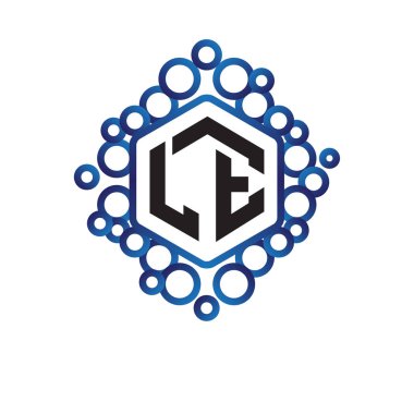 Le ilk mektup altıgen logo vektör