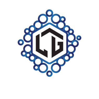 LG ilk mektup altıgen logo vektör