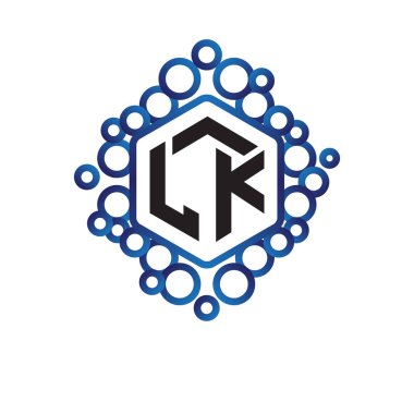 L K ilk mektup altıgen logo vektör