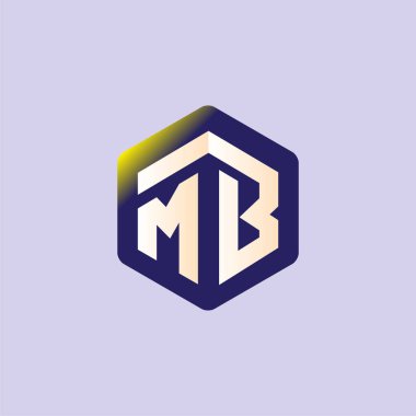 MB ilk mektup altıgen logo vektör
