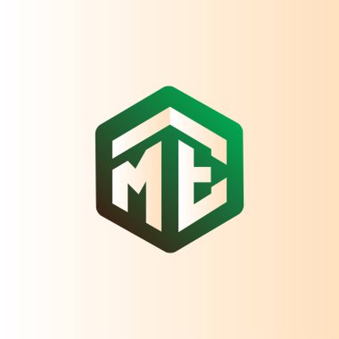 Bana ilk mektup altıgen logo vektör