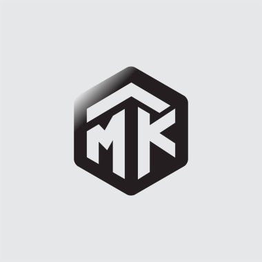 MK ilk mektup altıgen logo vektör