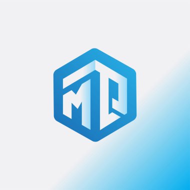 M Q ilk mektup altıgen logo vektör