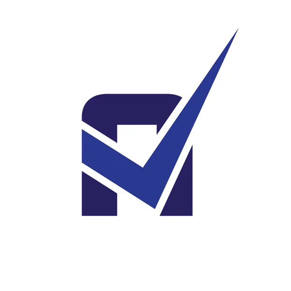 Ett Brev Med Kontrollera Logo Ikon Vektor — Stock vektor