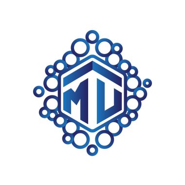 Mu ilk mektup altıgen logo vektör