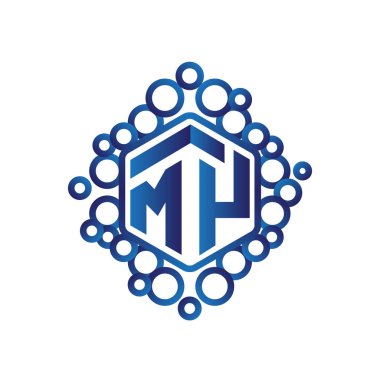 Benim ilk mektup altıgen logo vektör