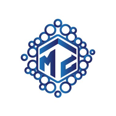 M Z ilk mektup altıgen logo vektör