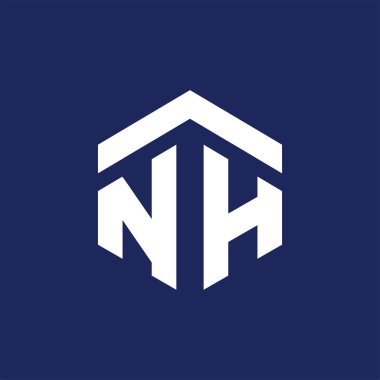 NH ilk mektup altıgen logo vektör