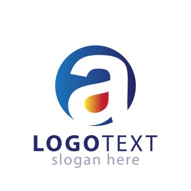 Daire logo simge vektör ilk mektupta