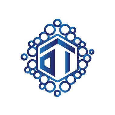 Oi ilk mektup altıgen logo vektör