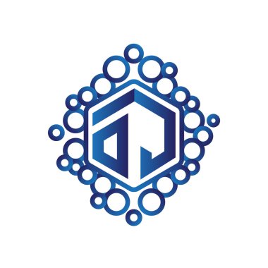 OJ ilk mektup altıgen logo vektör