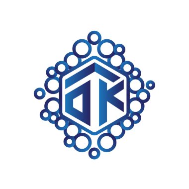 İlk mektup altıgen logo vektör Tamam