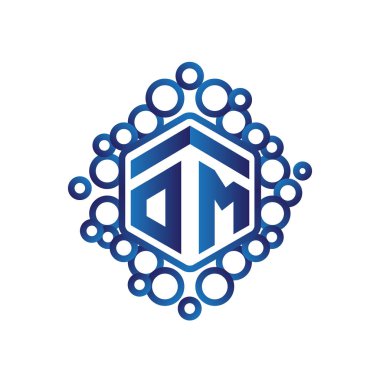 Om ilk mektup altıgen logo vektör