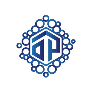 Op ilk mektup altıgen logo vektör