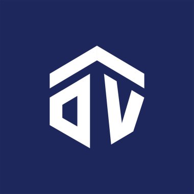 O V ilk mektup altıgen logo vektör