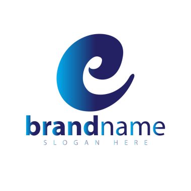 e ilk harf logo vektör
