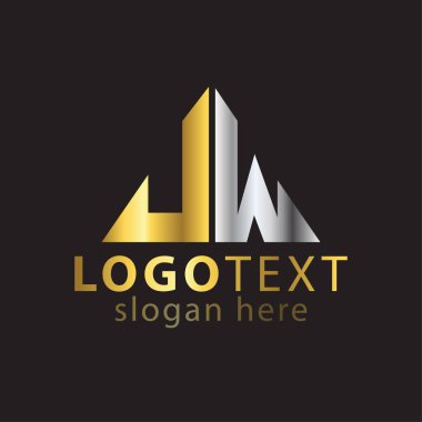 J W ilk harf logo vektör